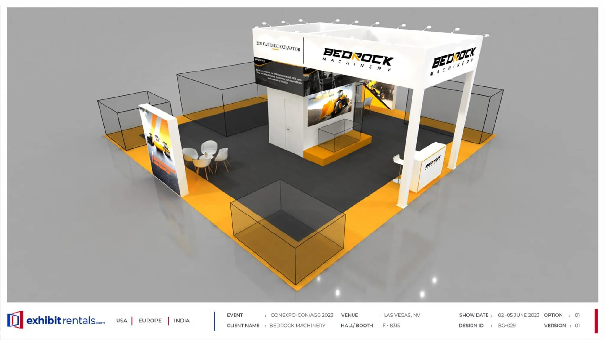 40x40 Island booth design by Exhibit-Rentals